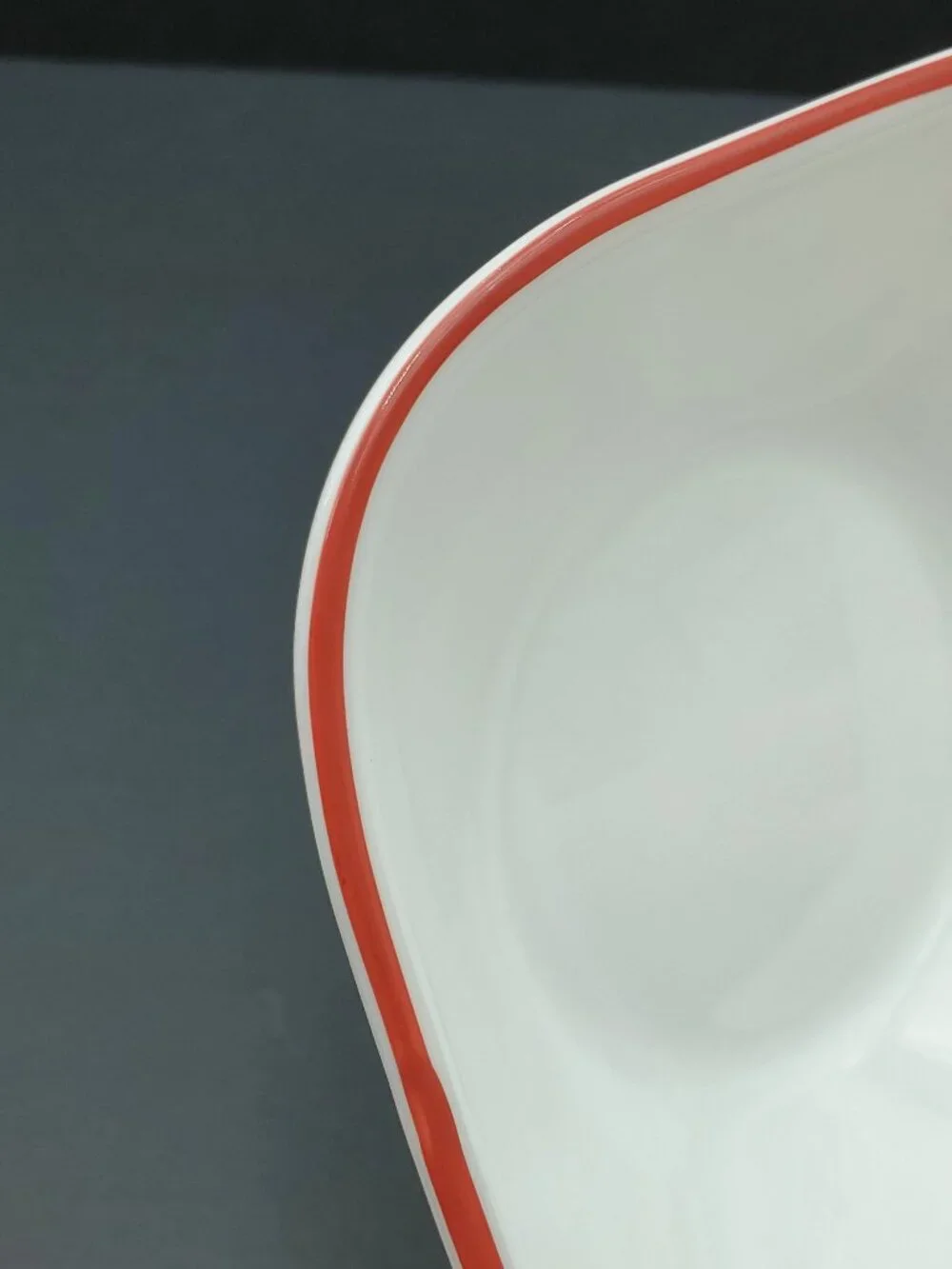 Corelle Splendor Soup Bowls Corning Square White Cereal Bowls with Red Rims